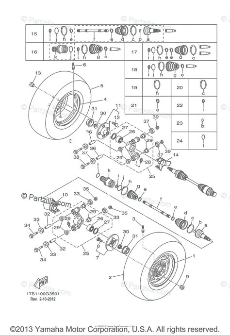 Yamaha ATV 2008 OEM Parts Diagram for REAR WHEEL | Partzilla.com