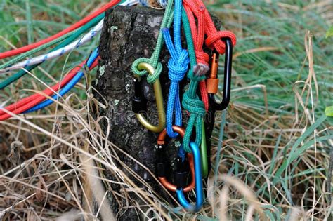 Carabiner Climbing Close-up. Stock Photo - Image of extreme, background: 102809204