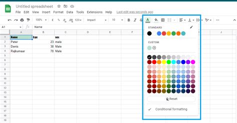 How to change text color in Google sheets