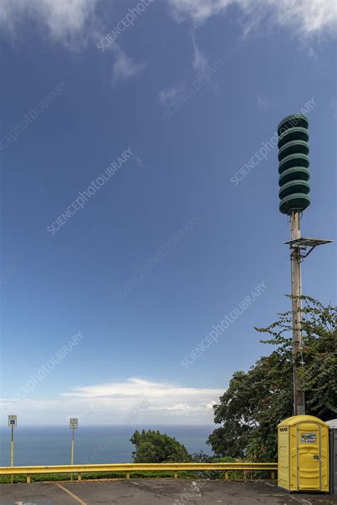 Tsunami warning siren, Hawaii, USA - Stock Image - C044/3177 - Science ...