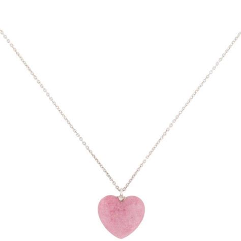 Pre-owned Tiffany & Co. Carved Heart Pendant Necklace | Pink heart jewelry, Carved heart, Pink ...