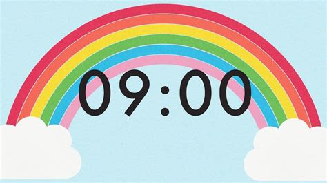 9 Minute Countdown Rainbow Timer 🌈 | Classroom timer, Animated kids, Countdown