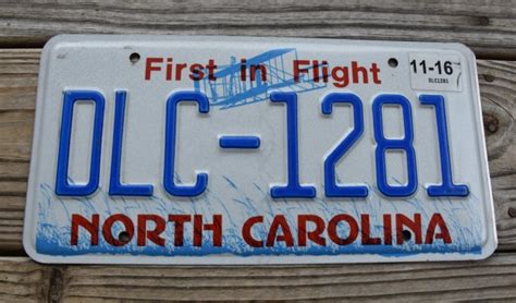 North Carolina License Plate First In Flight 2016 - North Carolina ...