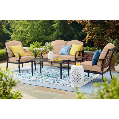 Agio Newcastle 6 Piece Patio Deep Seating Set With Fire Pit - Patio Ideas