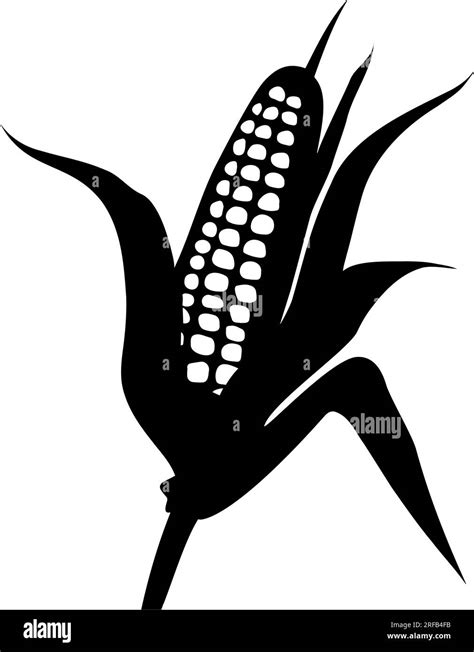 Corn cob silhouette icon isolated. Vector illustration Stock Vector Image & Art - Alamy