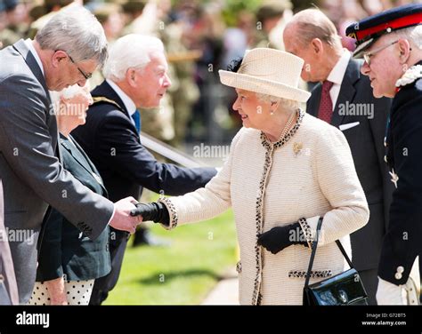 Queen Elizabeth II meets staff during a visit to Felsted School in ...