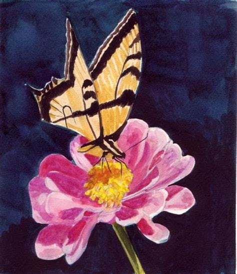 Bunny's Artwork: Yellow Butterfly Watercolor Painting