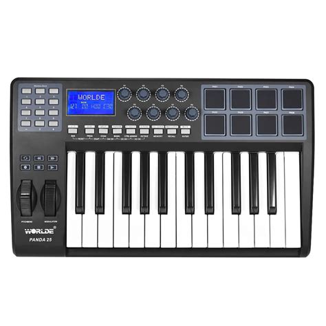 PANDA25 25 Key Ultra portable USB MIDI Keyboard 8 Drum Pads Controller ...