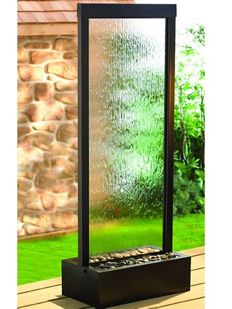 Clear Glass Gardenfall Fountain With Black Oxide Frame, Medium ...