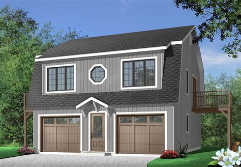 Garage plan with two-bedroom apartment