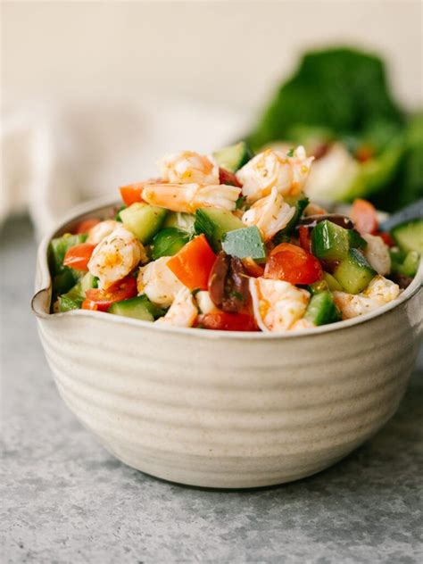 Mediterranean Shrimp Salad - Mad About Food | Cold shrimp salad recipes ...