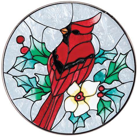 Cardinal Suncatcher/Stained Glass Cardinal Sun Catcher