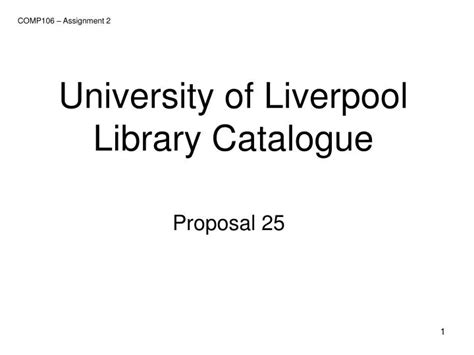 PPT - University of Liverpool Library Catalogue PowerPoint Presentation - ID:43130