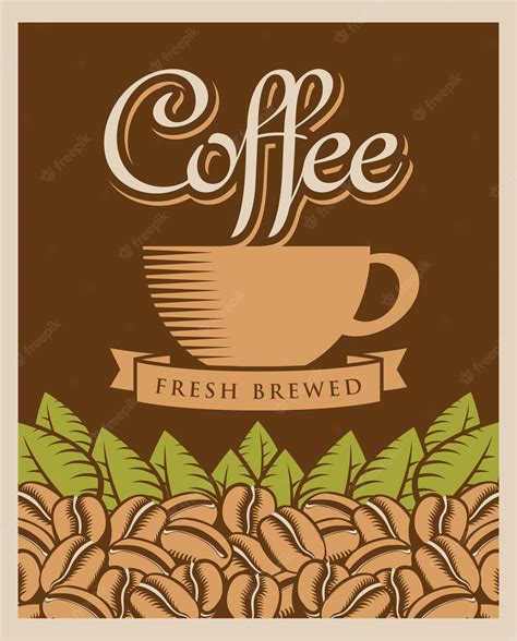 Premium Vector | Banner with coffee beans and cup