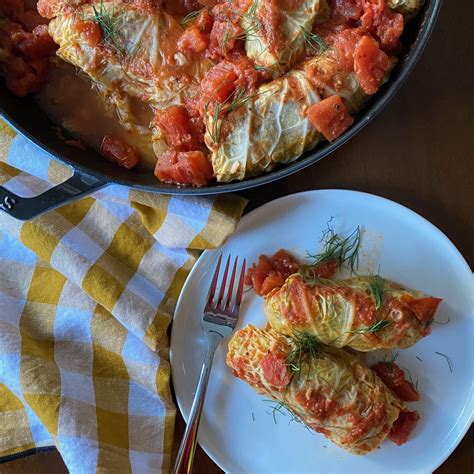 Vegetarian Stuffed Cabbage Rolls - Pesto and Potatoes