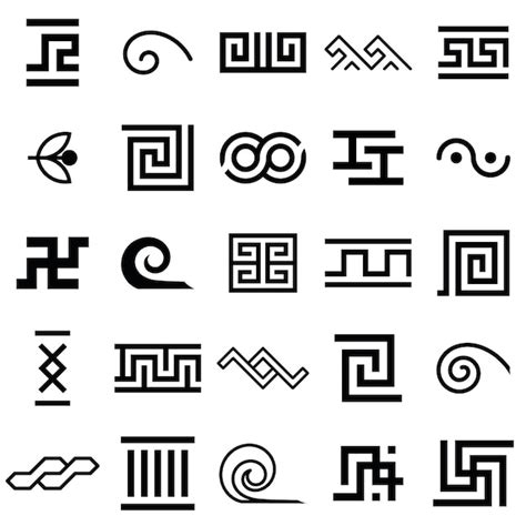 Premium Vector | Greek motives vector symbols set Greek key collection