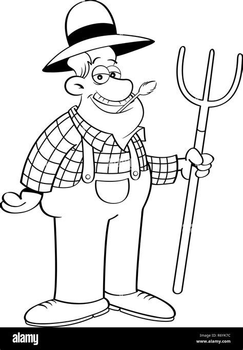 Cartoon farmer Black and White Stock Photos & Images - Alamy