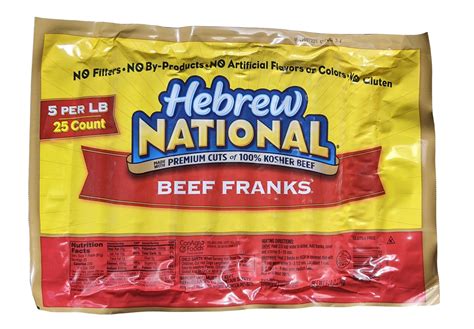 Hebrew National 7" All Beef Hot Dogs 5:1 (20 lb case) - Beach Cities Wholesalers