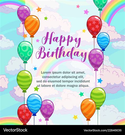 Happy birthday greetings greeting card with Vector Image