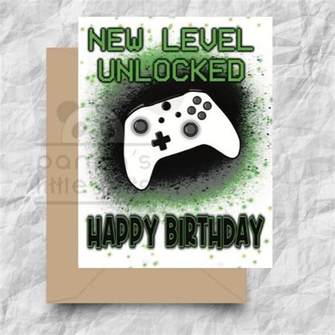 DIGITAL Video Game Gamer Birthday Card DIGITAL DOWNLOAD Happy | Etsy