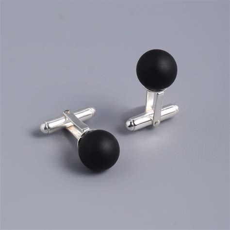 Classic Black Onyx Bead Cufflinks For Men - Nirwaana