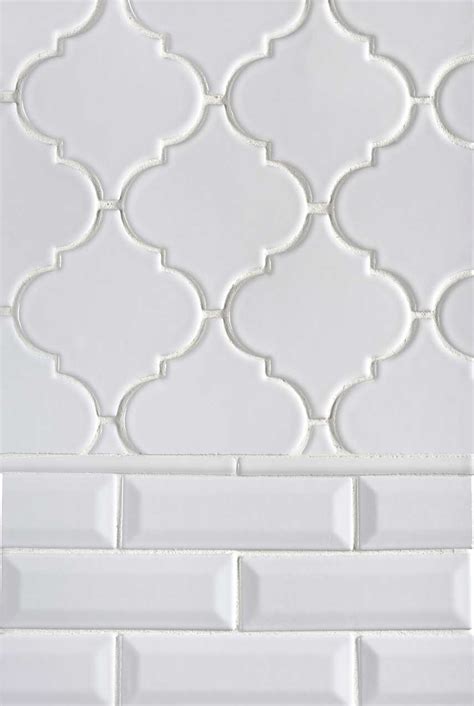 Whisper White Arabesque & Subway - Backsplash Tile - MSI