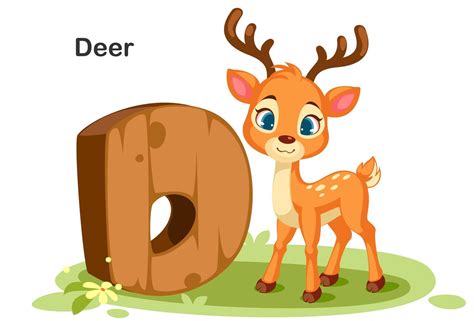 D for Deer 1236735 Vector Art at Vecteezy