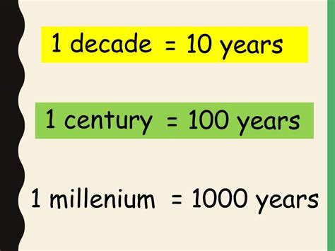 Convert units of time involving years, decades and centuries | Quizizz