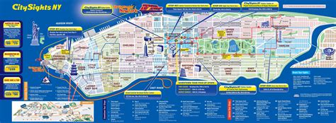Map of NYC tourist attractions, sightseeing & tourist tour | Nyc tourist map, New york city ...