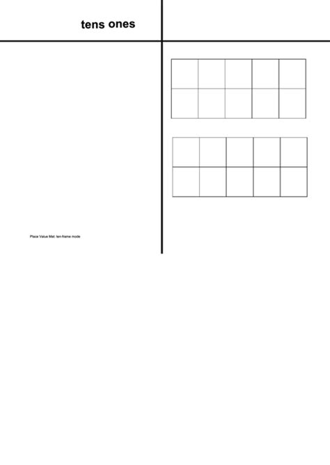 Tens And Ones Mat printable pdf download