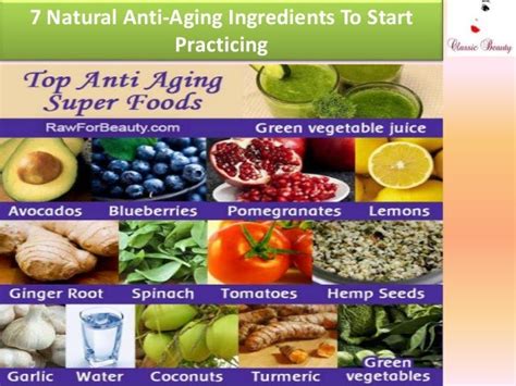 7 natural anti aging ingredients to start practicing