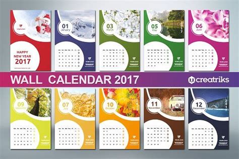 Wall Calendar 2017 - v010 | Calendar design, Wall calendar, Wall ...