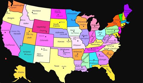 Printable Us States And Capitals Map