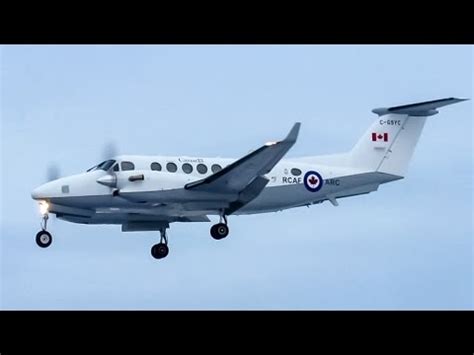 RCAF Beechcraft Super King Air (B350) landing & departing Ottawa (YOW/CYOW) - YouTube