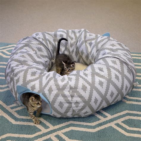 Kitty City Large Pop Up Cat Tunnel Bed , Gray , 39-in - Walmart.com