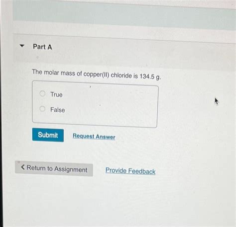 Solved The molar mass of copper(II) chloride is 134.5 g. | Chegg.com