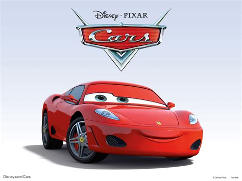 Michael Schumacher as a Ferrari F430 in Disney-Pixar’s Cars Movie Desktop Wallpaper