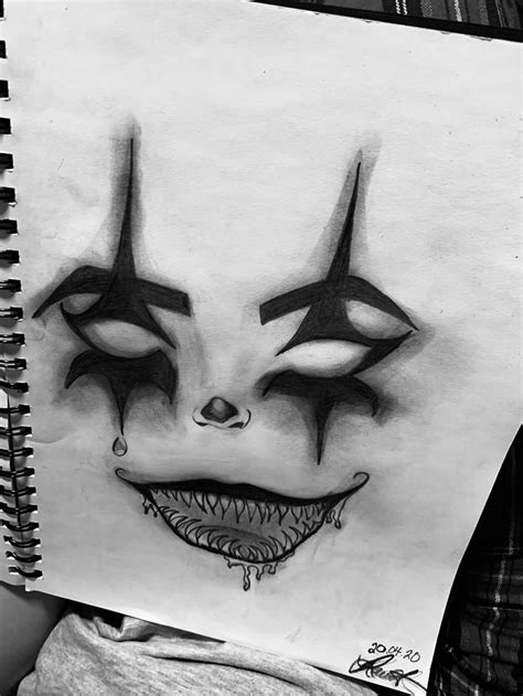 Creepy clown | Scary drawings, Creepy drawings, Scary paintings