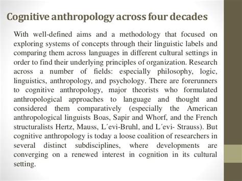 Cognitive anthropology