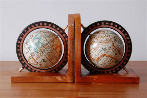 vintage GLOBE bookends. Pair. by thevintageholicfrog on Etsy