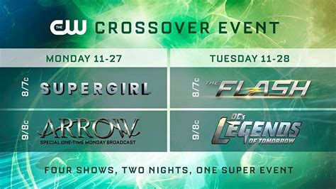 [News] Crossover schedule : r/supergirlTV