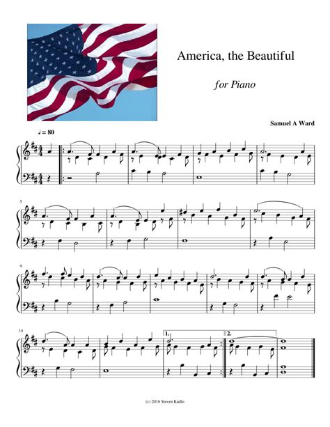 America, the Beautiful Sheet music for Piano | Download free in PDF or MIDI | Musescore.com