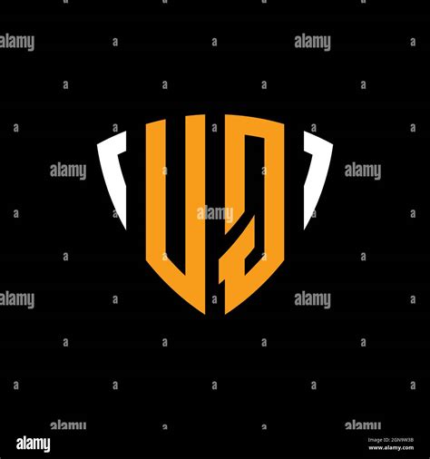 UQ logo with shield white orange shape design template isolated on ...