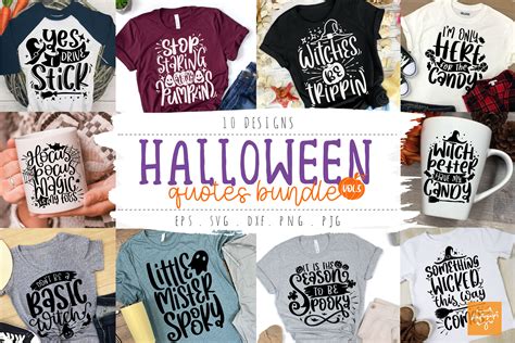 Halloween Quotes SVG Bundle Vol 5 By dapiyupi | TheHungryJPEG