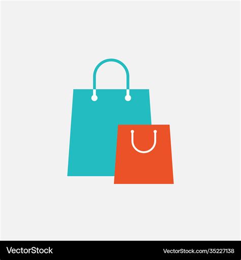 Shopping bags icon logo template gift store Vector Image