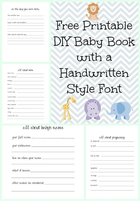 Create an Adorable DIY Baby Book with Charming Handwritten Fonts | Bare ...