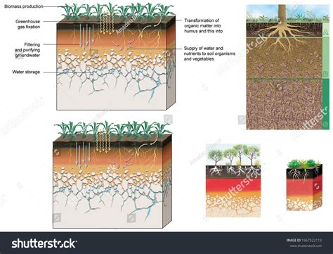 에답호학 토양. 흙 구조. 성숙한 흙 스톡 일러스트 1967522119 | Shutterstock