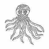 Premium Vector  Octopus coloring Page octopus Clipart Black And white sketch template