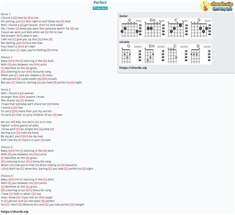 Chord: Perfect - tab, song lyric, sheet, guitar, ukulele | chords.vip