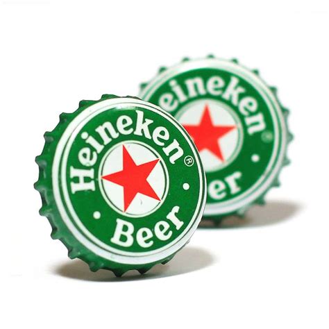 Green Heineken Bottle Cap Cuff Links | Heineken bottle, Heineken ...